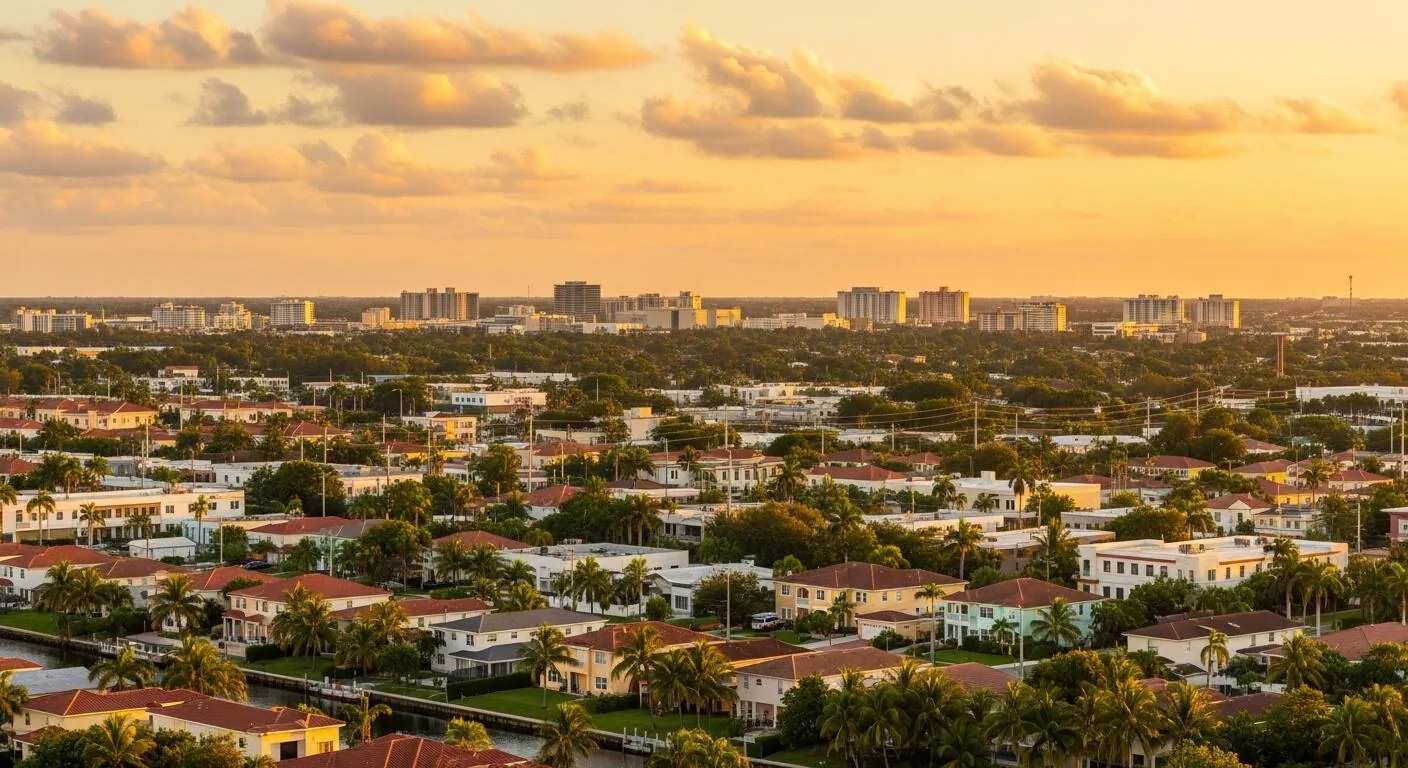 Hialeah, FL rooftops at sunset Hialeah, FL rooftops at sunset
